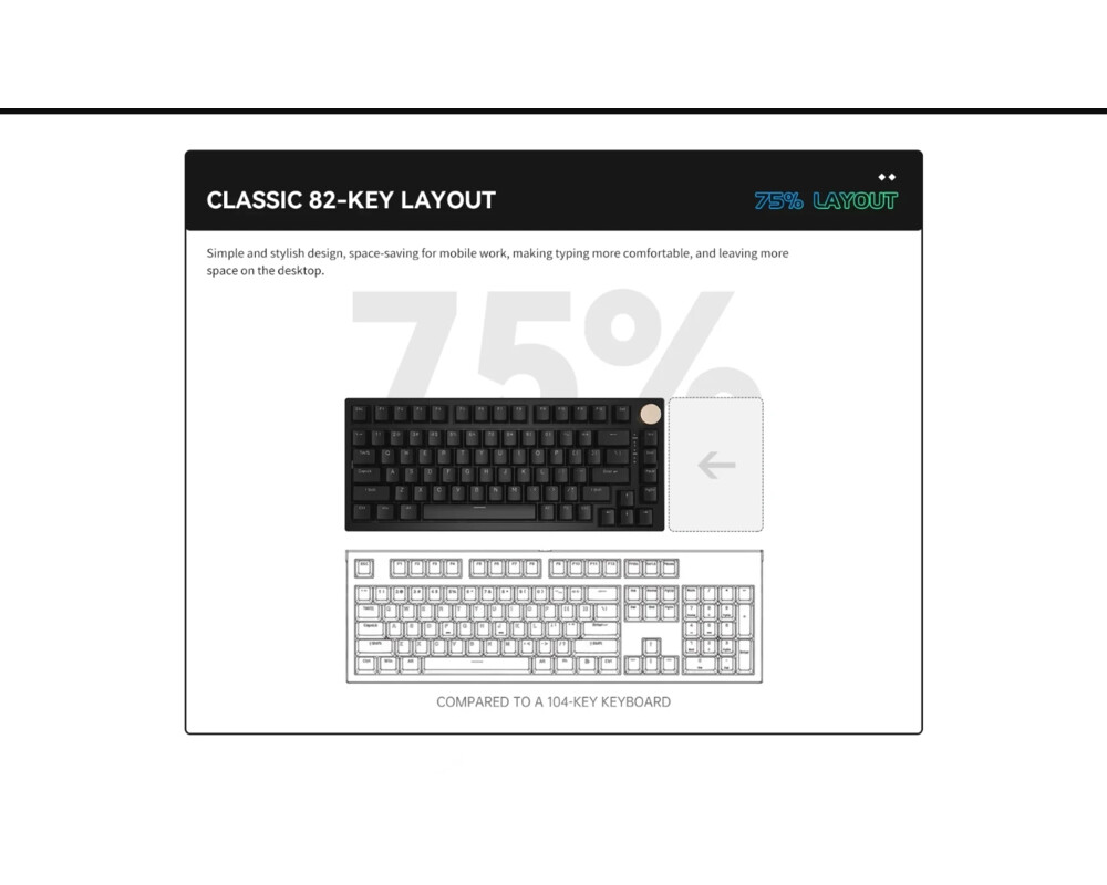 Клавиатура VGN безжична геймърска механична клавиатура Wireless Gaming Mechanical Keyboard - N75 PRO Jelly Orange - Azure Switches 11