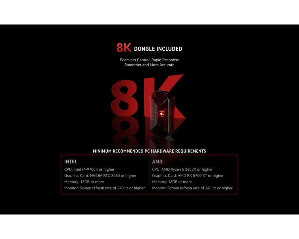 Мишка VXE професионална Wireless Gaming Mouse MAD R 8K SET - Omron Optical Microswitches 3