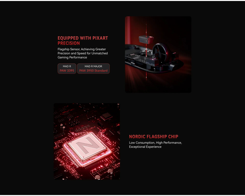 Мишка VXE професионална Wireless Gaming Mouse MAD R 8K SET - Omron Optical Microswitches 2