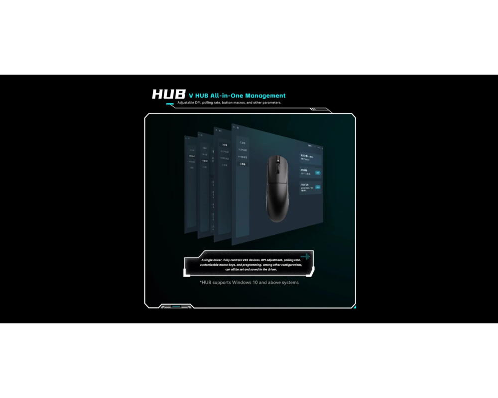 Мишка VXE професионална Wireless Gaming Mouse Dragonfly R1 SE+ - Huano Blue Glow V2 12