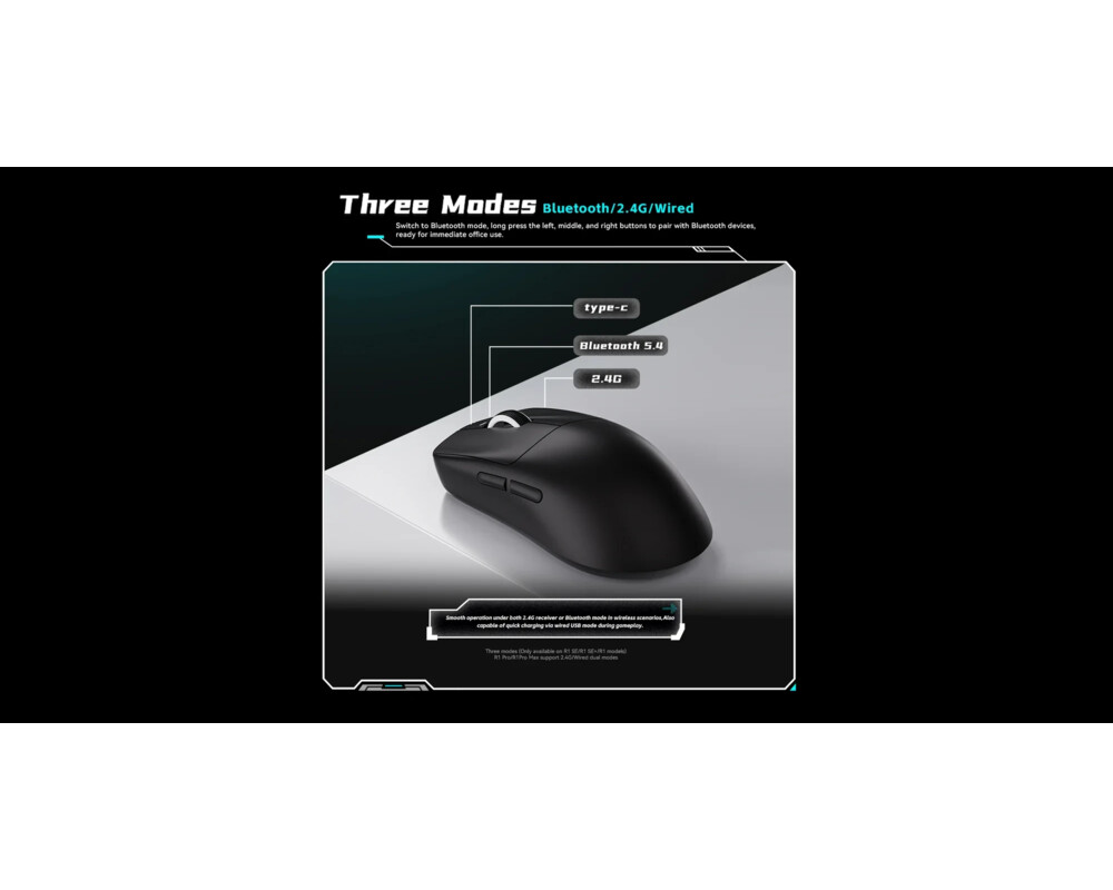 Мишка VXE професионална Wireless Gaming Mouse Dragonfly R1 SE+ - Huano Blue Glow V2 11