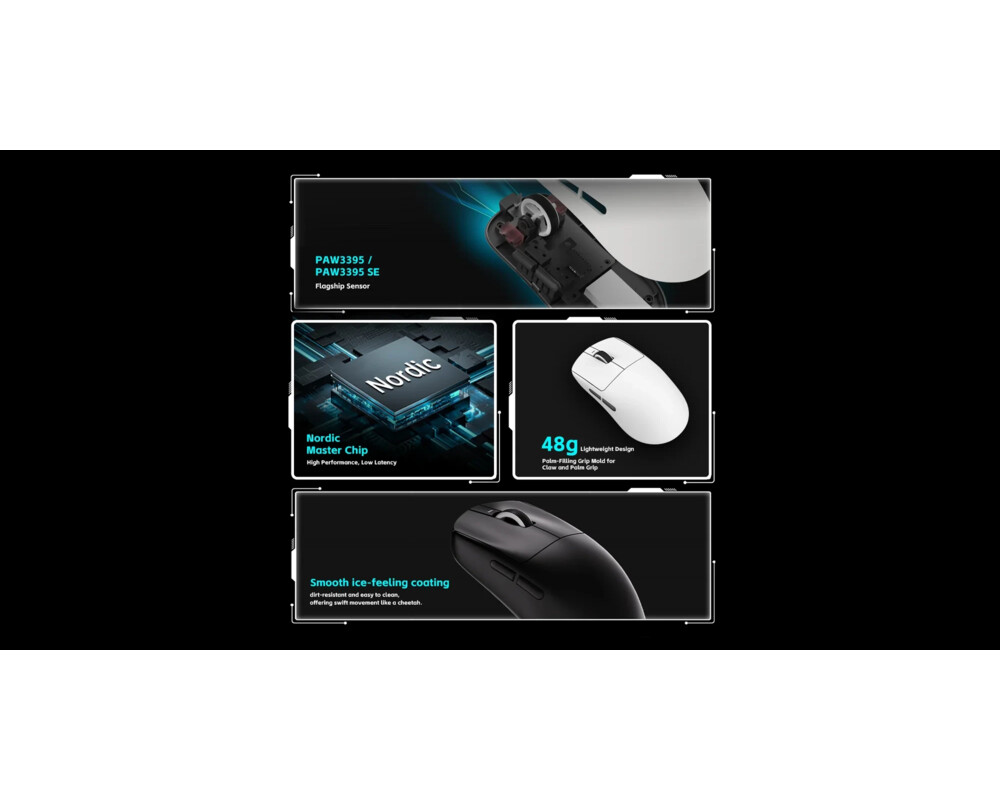 Мишка VXE професионална Wireless Gaming Mouse Dragonfly R1 SE+ - Huano Blue Glow V2 3