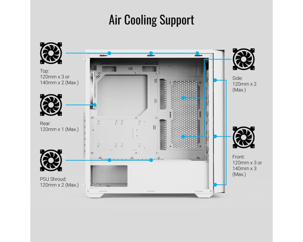 Кутия AeroCool ATX - D502A White 6