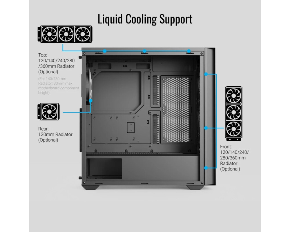 Кутия AeroCool ATX - D502A Black 7