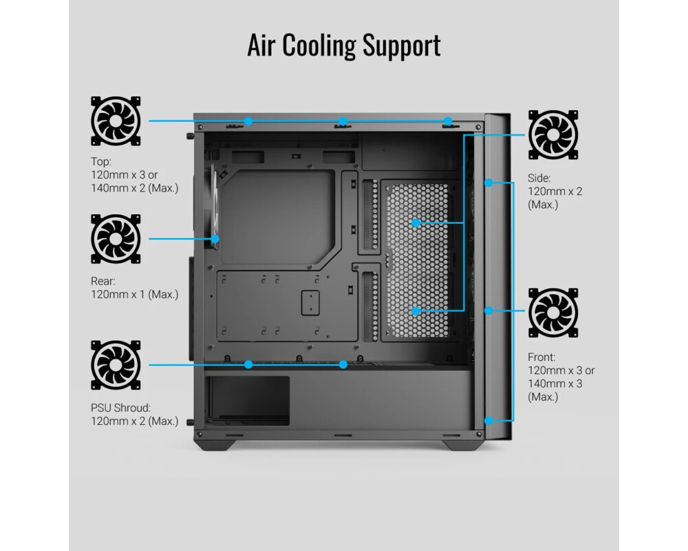 Кутия AeroCool ATX - D502A Black 6