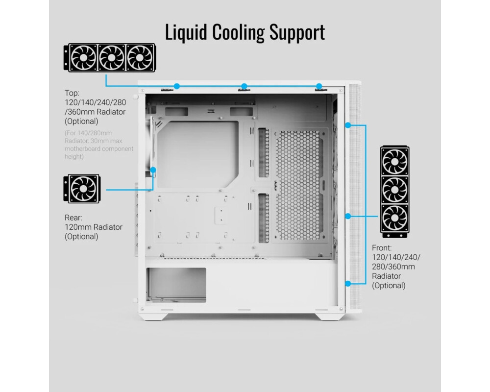 Кутия AeroCool ATX - D501A White 7