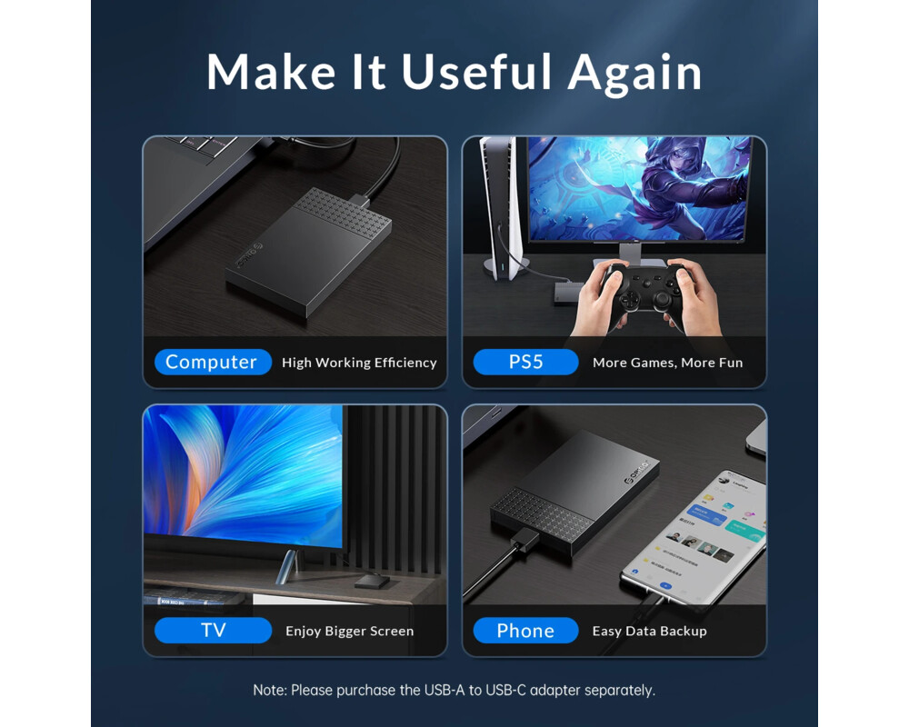 Аксесоар за съхранение Orico външна кутия за диск Storage - Cas... 6
