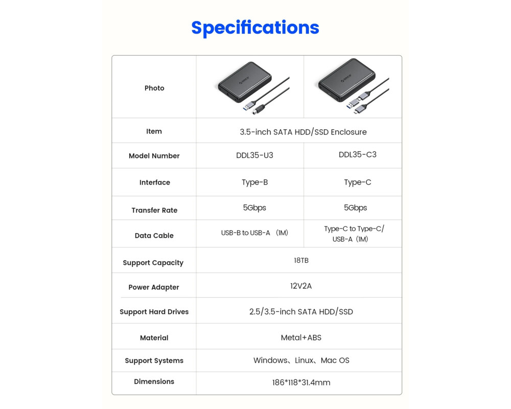 Аксесоар за съхранение Orico кутия за диск Storage - Case - 3.5... 12