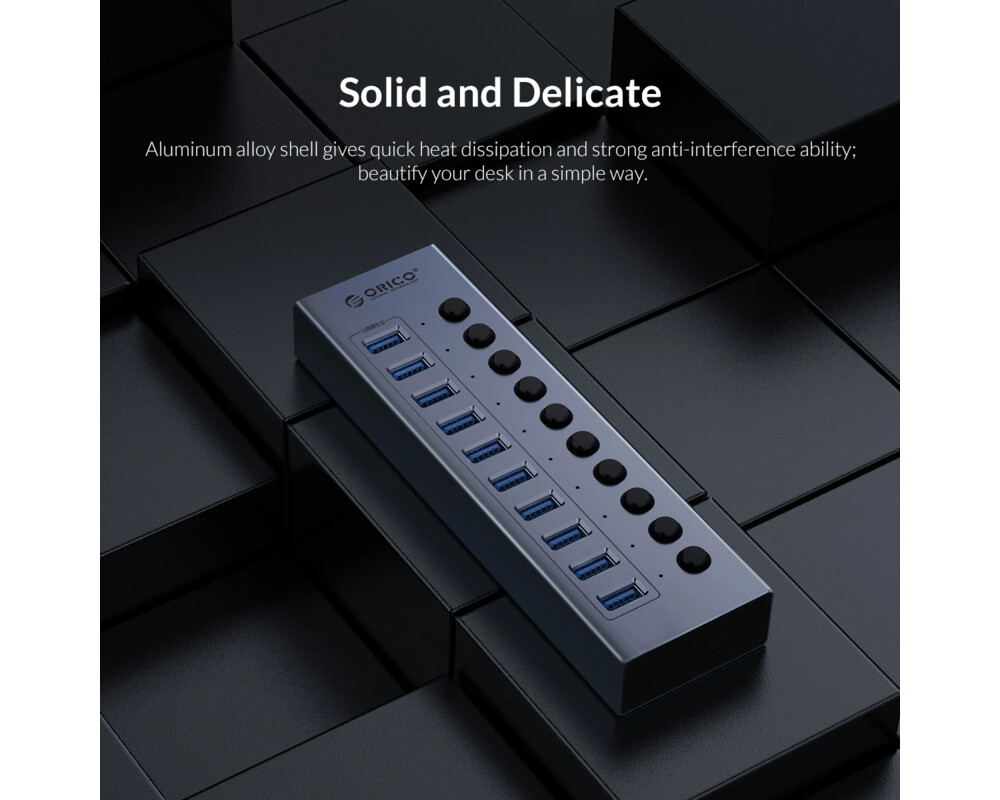 USB хъб Orico USB3.0 HUB 7 port with Power Adapter 13
