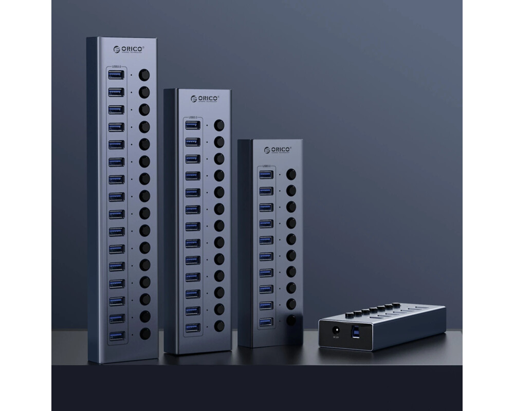 USB хъб Orico USB3.0 HUB 7 port with Power Adapter 17