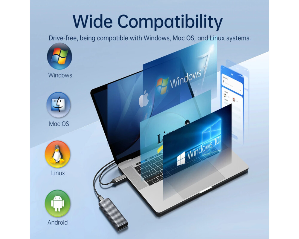 Аксесоар за съхранение Orico външна кутия за диск Storage - Case - M.2 NVMe M-key 10 Gbps 12