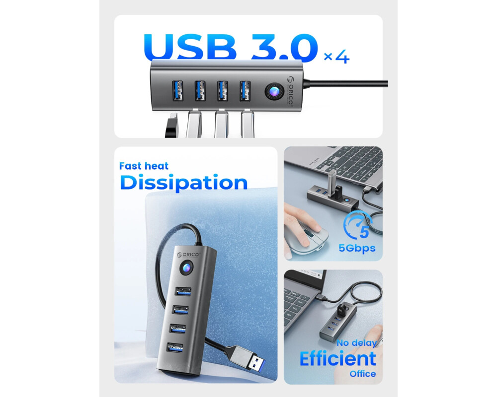 USB хъб Orico HUB USB3.0 4 port 4