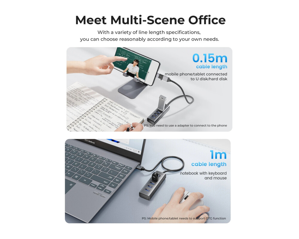 USB хъб Orico HUB USB3.0 4 port 8