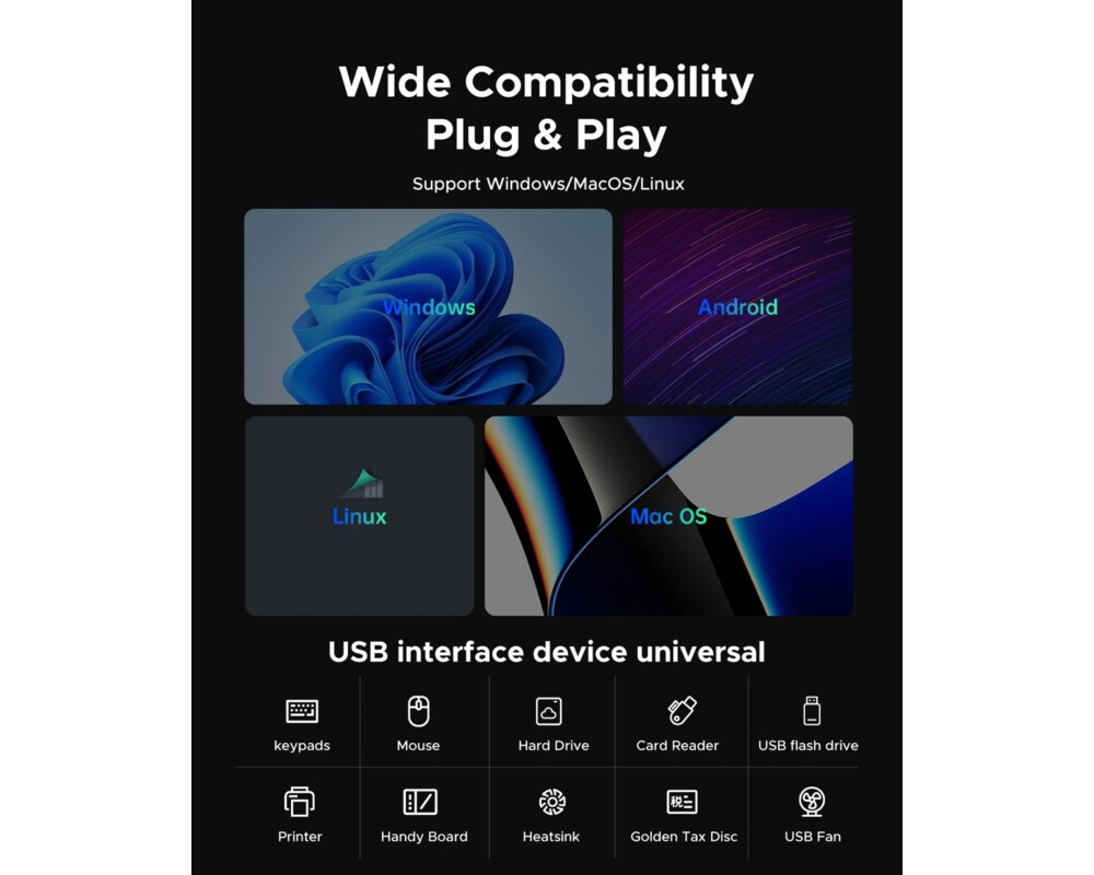 USB хъб Orico HUB USB-C/USB-A 7 port - USB-C x 2 3