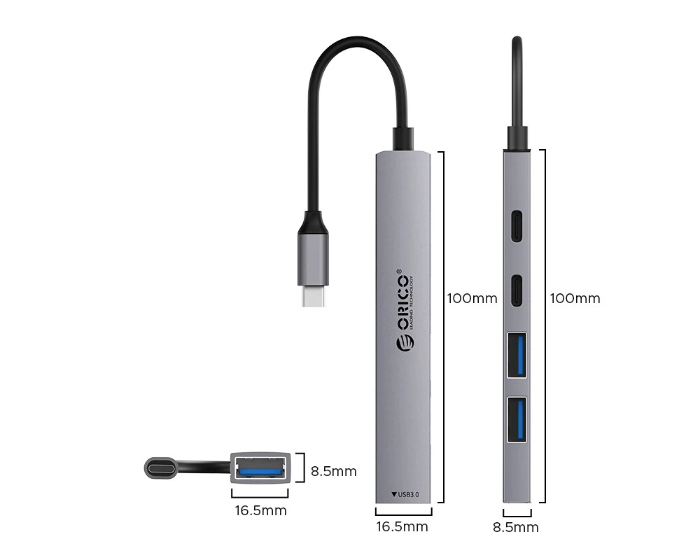 USB хъб Orico HUB USB-C 5 port - USB3.0 x 1 2