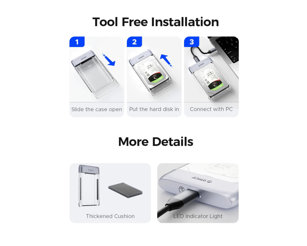 Аксесоар за съхранение Orico външна кутия за диск Storage - Cas... 12