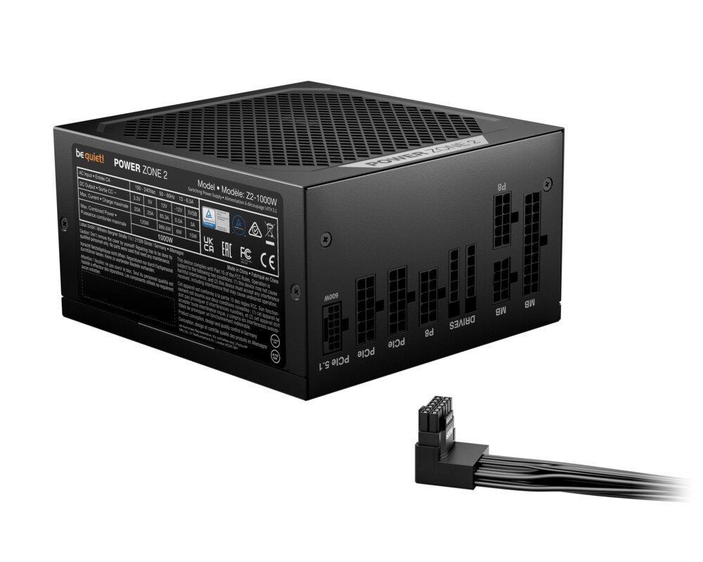 Захранване be quiet! захранване PSU ATX 3.1 Platinum - POWER ZONE 2 1000W 2