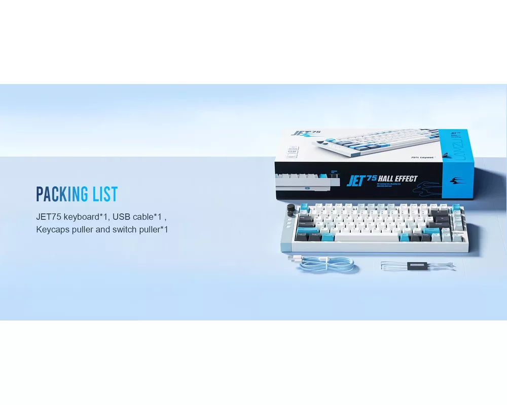 Клавиатура Lamzu професионална геймърска механична клавиатура Professional Gaming Mechanical Keyboard JET 75 - 8K 15
