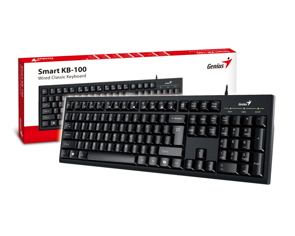 Клавиатура Genius клавиатура кирилизирана Smart Keyboard KB-100 Black - AI 11