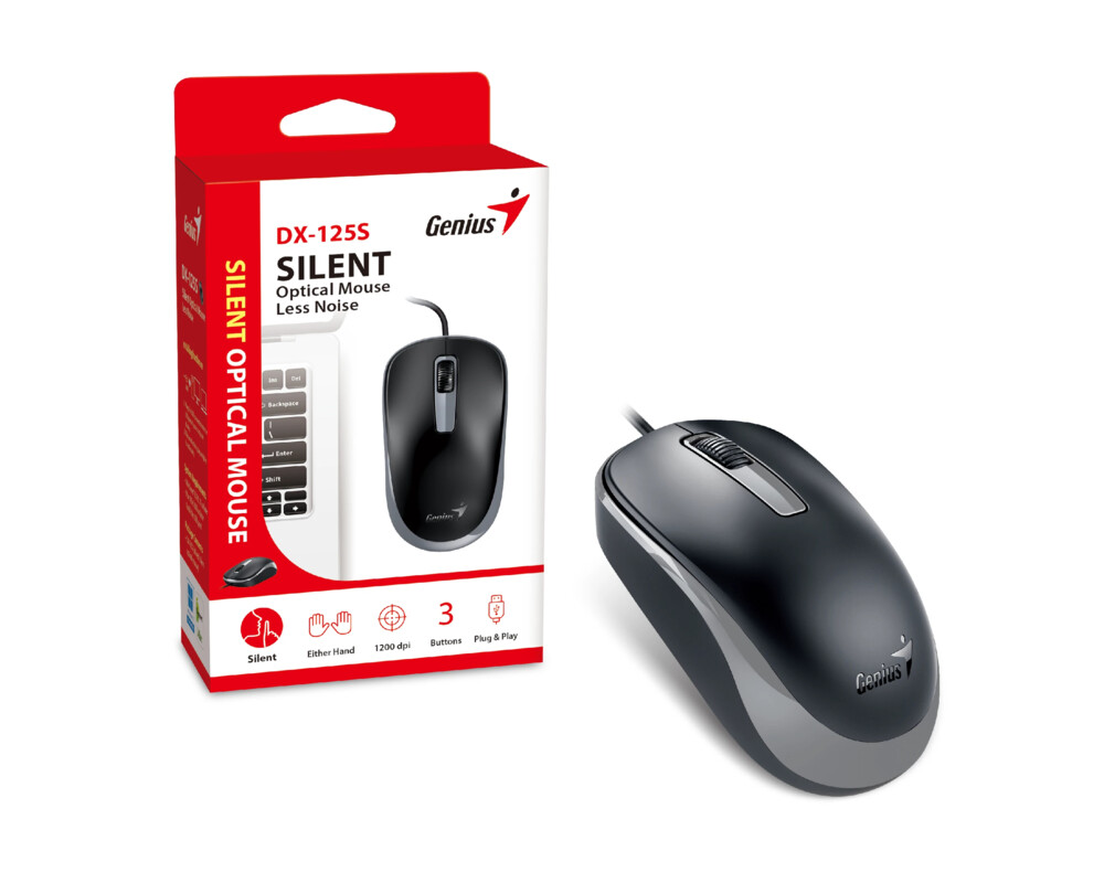 Мишка Genius безшумна мишка Silent Mouse DX-125S Black+Grey - SILENT 3