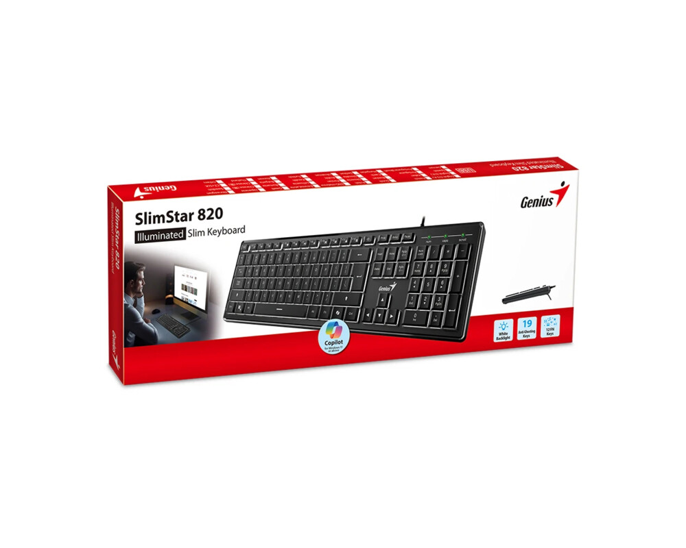 Клавиатура Genius клавиатура кирилизирана Keyboard SlimStar 820 Black - AI 6