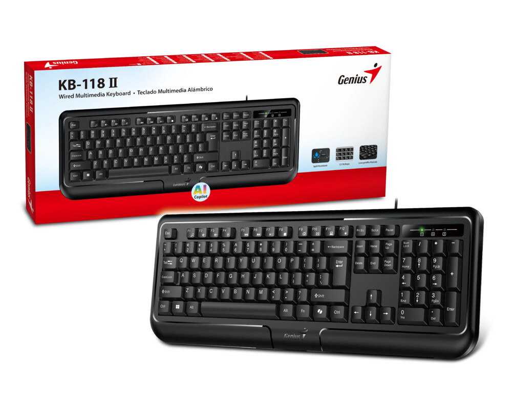 Клавиатура Genius клавиатура кирилизирана Smart Keyboard KB-118 II Black - AI 4