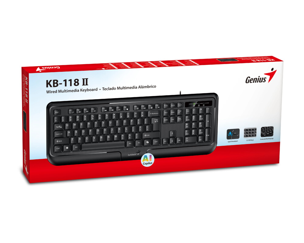 Клавиатура Genius клавиатура кирилизирана Smart Keyboard KB-118 II Black - AI 3