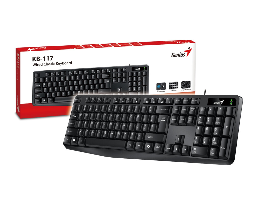 Клавиатура Genius клавиатура кирилизирана Smart Keyboard KB-117 Black - AI 6