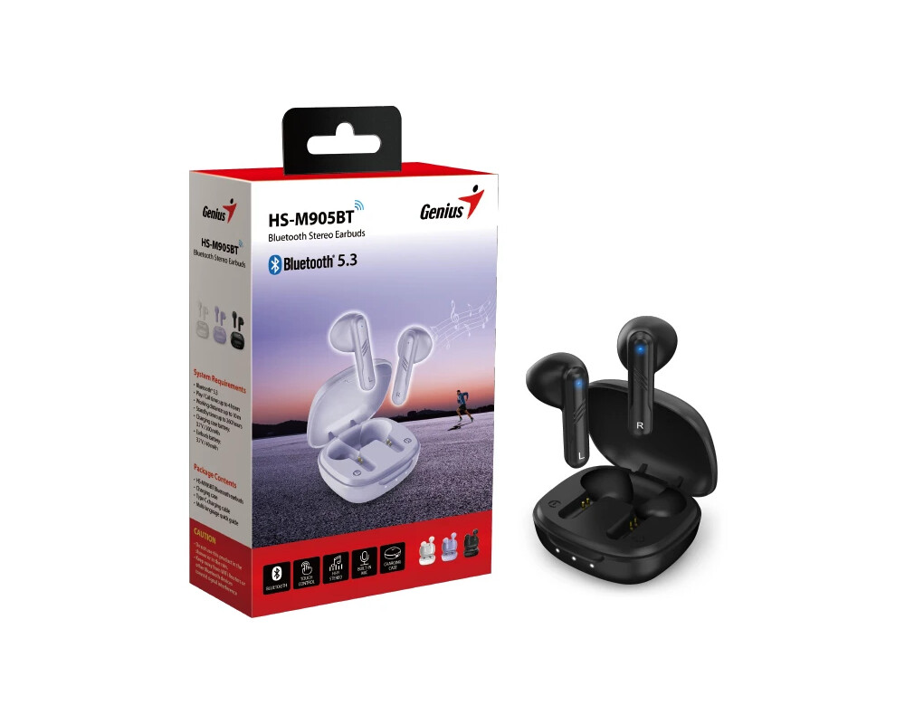 Слушалки Genius безжични TWS Bluetooth 5.3 Earpho... 5