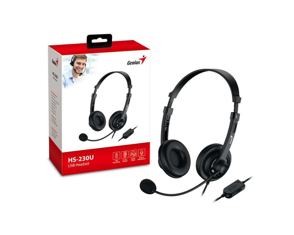 Слушалки Genius с микрофон Headset HS-230U - USB 6
