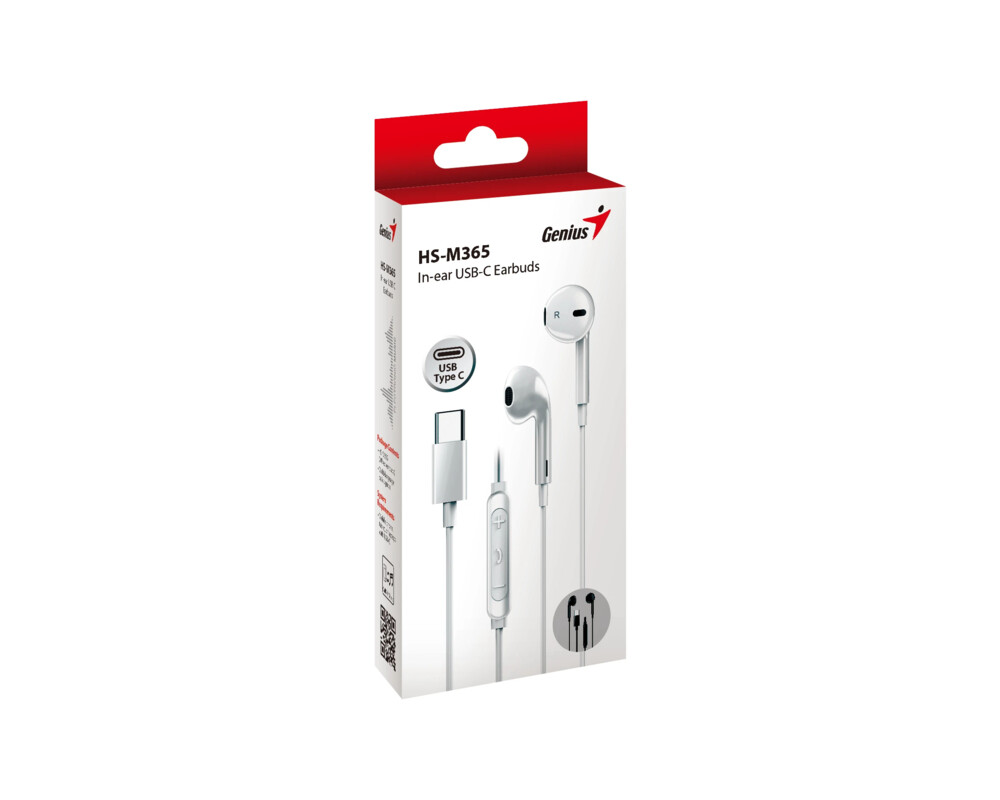 Слушалки Genius тапи In-ear Earbuds HS-M365 - USB-C 3