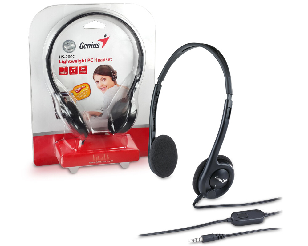 Слушалки Genius с микрофон Headset HS-200C - Lightweight 3