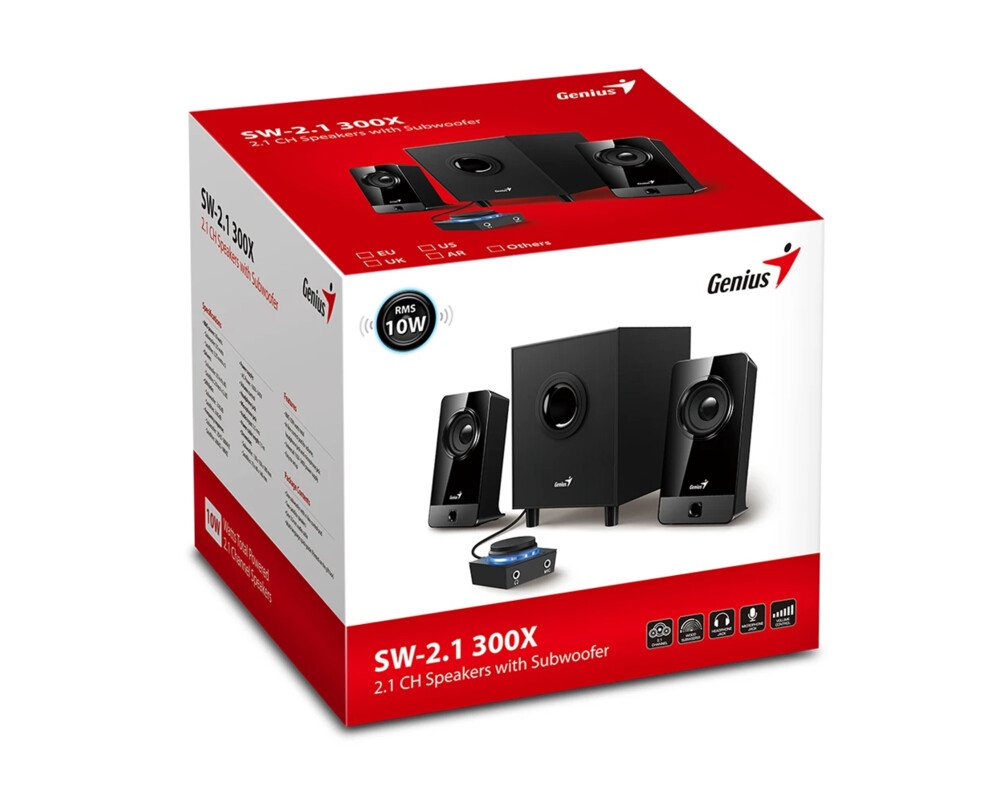 Тонколони Genius Speakers 2.1 - SW-2.1 300X - 10W RMS 4