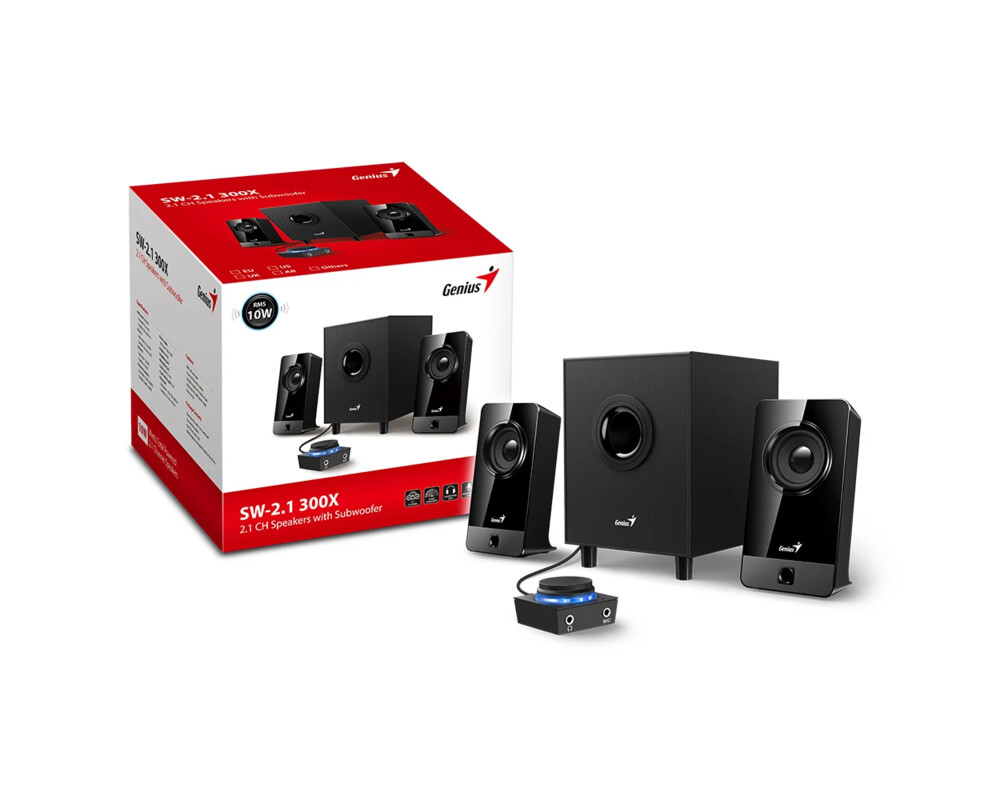 Тонколони Genius Speakers 2.1 - SW-2.1 300X - 10W RMS 3