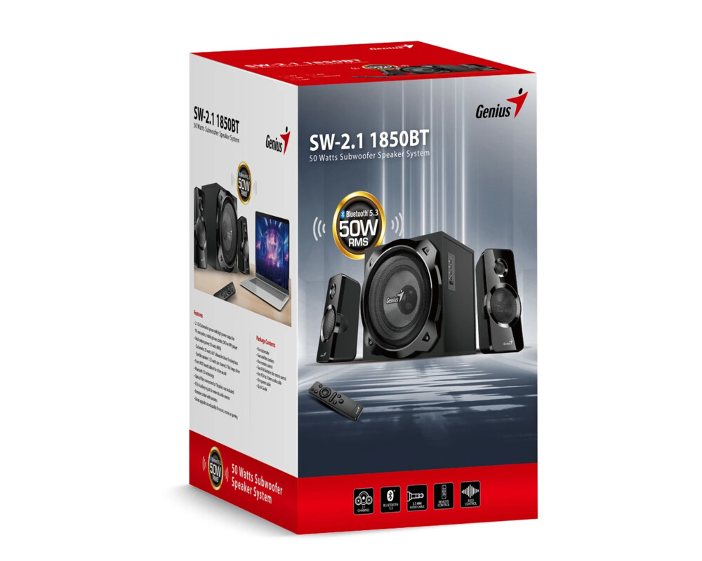 Тонколони Genius Speakers 2.1 - SW-2.1 1850BT - 50W RMS 13