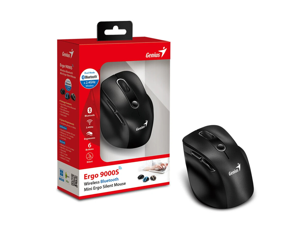 Мишка Genius безжина безшумна мишка Wireless Silent Mouse Ergo 9000S - Silent 9