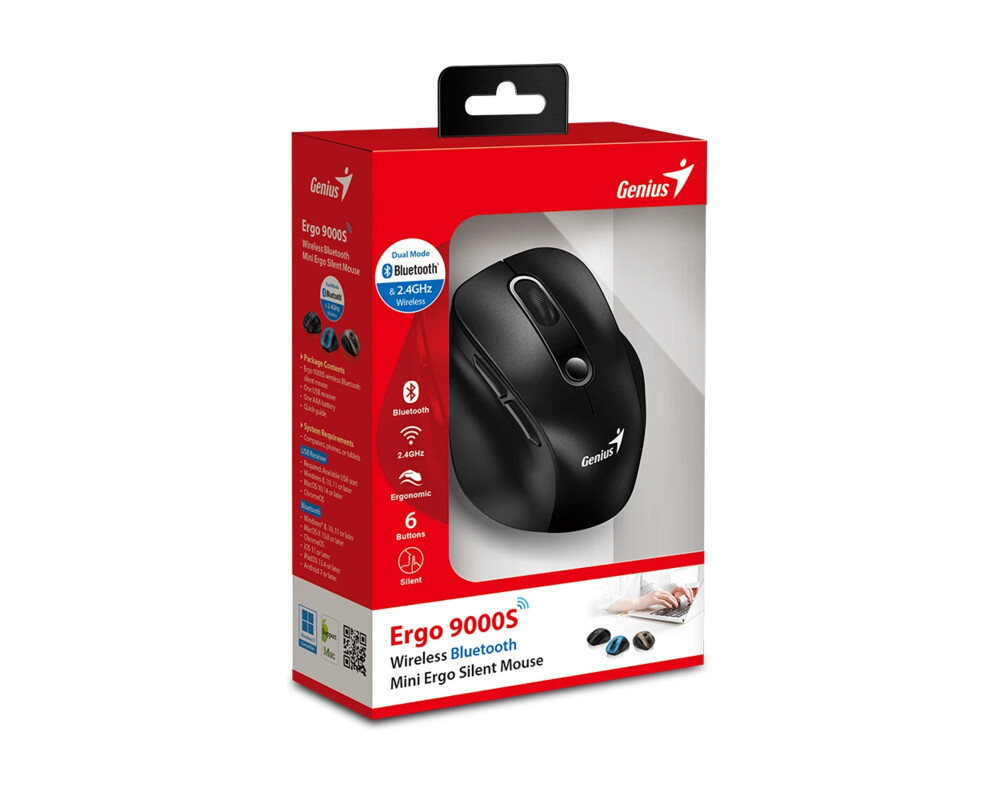 Мишка Genius безжина безшумна мишка Wireless Silent Mouse Ergo 9000S - Silent 10