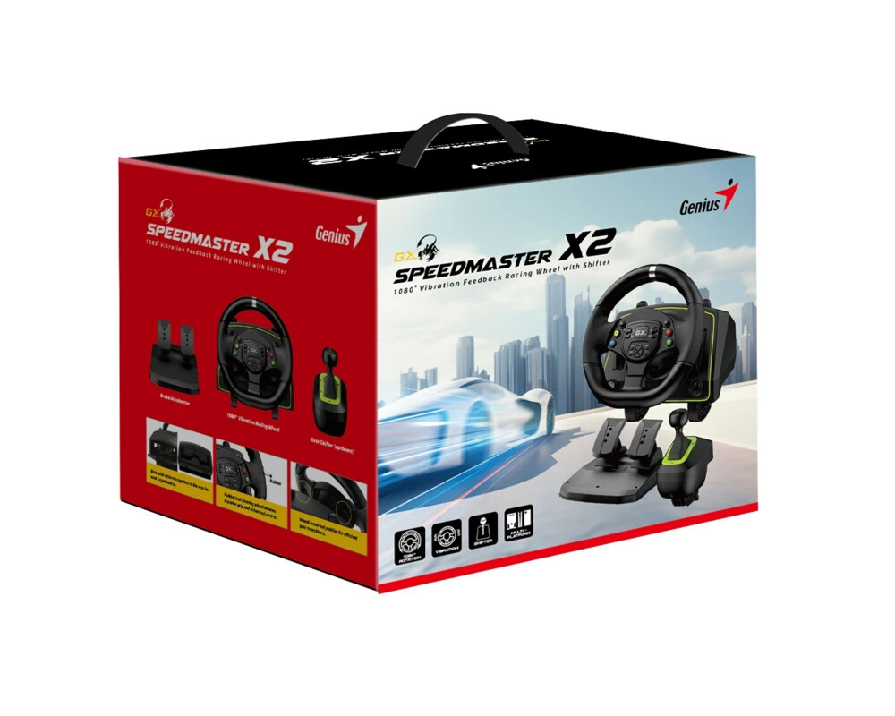 Волан Genius Racing Wheel with pedals SpeedMaster X2 - Gear shifter 6