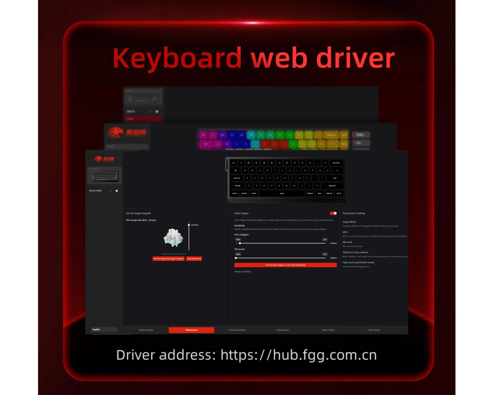 Клавиатура Madlions професионална геймърска механична клавиатура Professional Gaming Mechanical Keyboard MAD 60 HE Contour Flagship - 8K 16