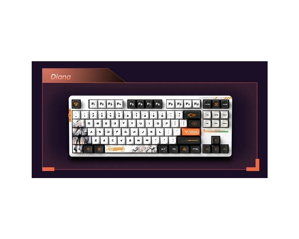 Клавиатура VGN професионална безжична геймърска механична клавиатура Wireless Professional Gaming Mechanical Keyboard - V87 PRO Diana - Aniya Switches 6