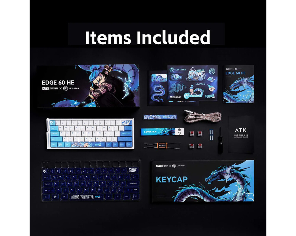 Клавиатура ATK професионална геймърска механична клавиатура Professional Gaming Mechanical Keyboard EDGE 60 HE Master Leviatan - 8K 8