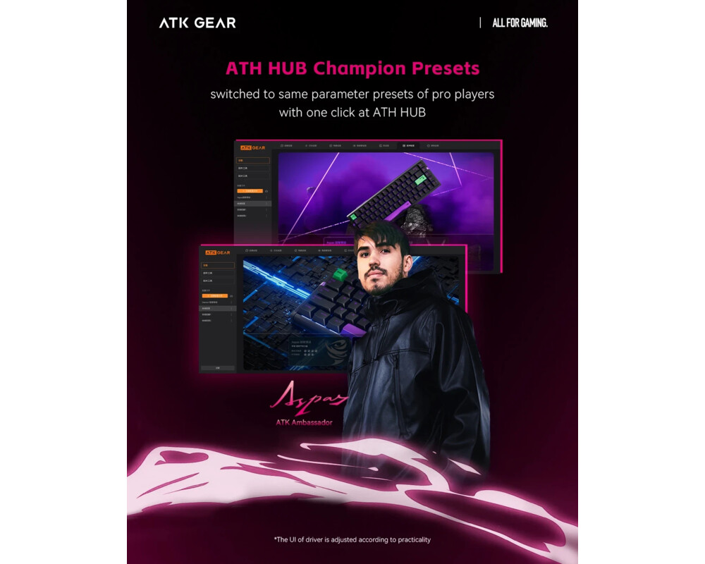 Клавиатура ATK професионална геймърска механична клавиатура Professional Gaming Mechanical Keyboard RS6 - 8K 5