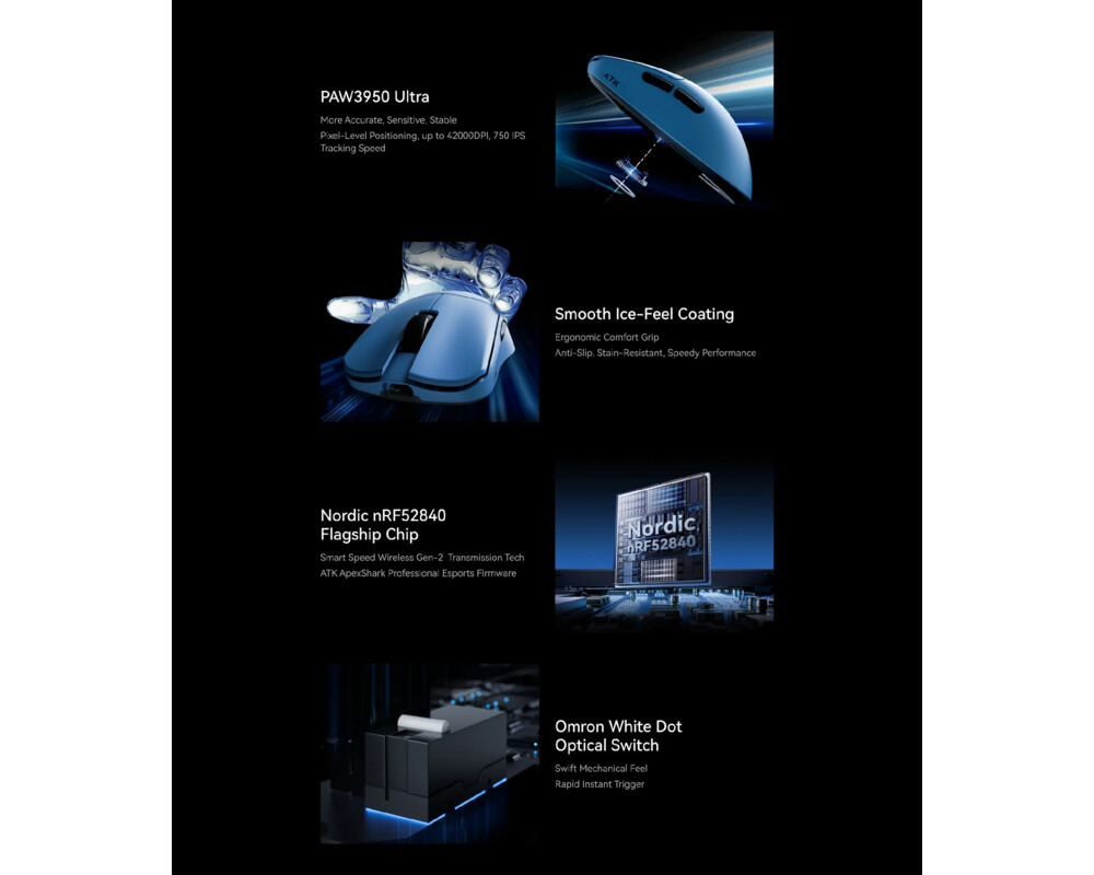 Мишка ATK професионална Wireless Gaming Mouse F1 EXTREME LEVIATAN - 8K 4