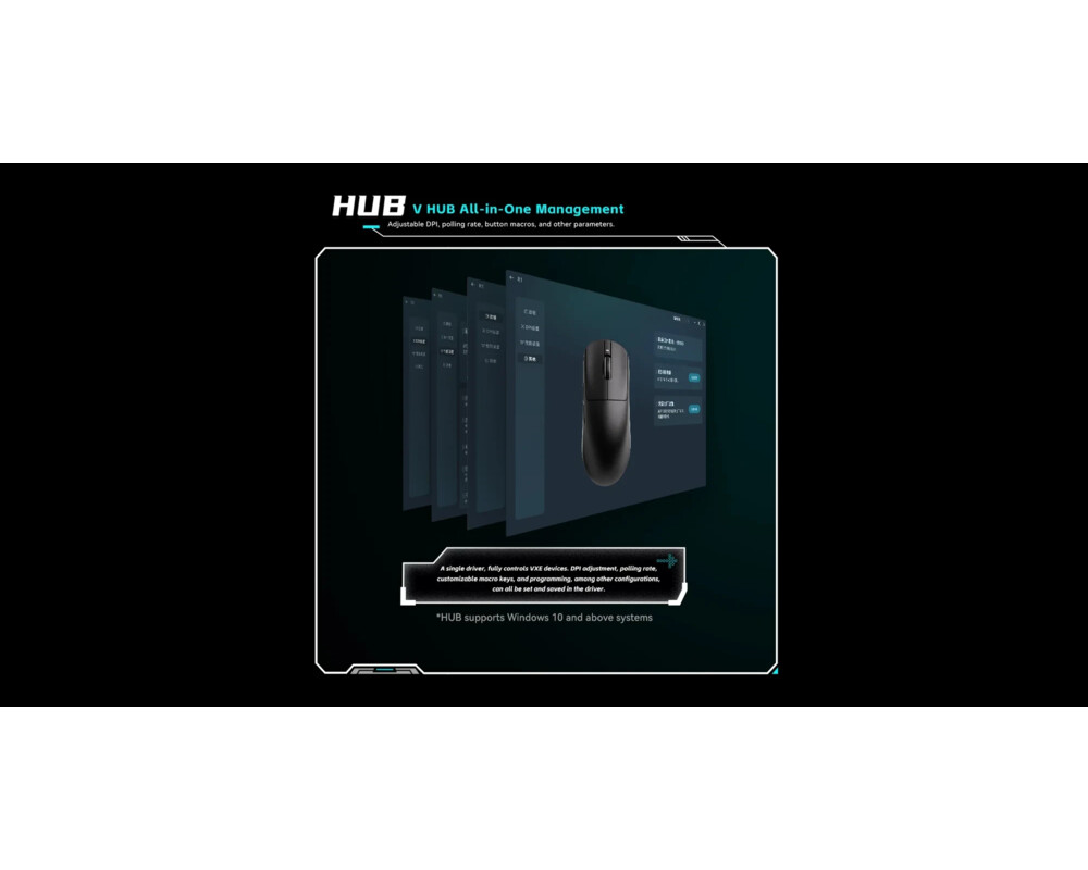 Мишка VXE професионална Wireless Gaming Mouse Dragonfly R1 SE+ - Huano Blue Glow V2 12