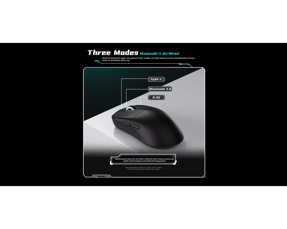 Мишка VXE професионална Wireless Gaming Mouse Dragonfly R1 SE+ - Huano Blue Glow V2 11