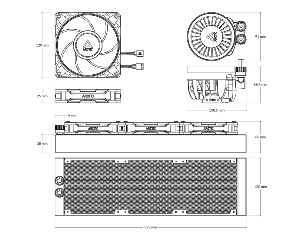 Охладител за процесор Arctic Liquid Freezer III Pro 360 Black 7