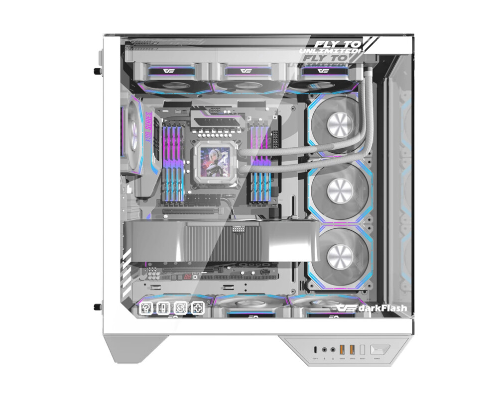 Кутия Darkflash ATX - DY470 Ice White - 4 x 12... 2