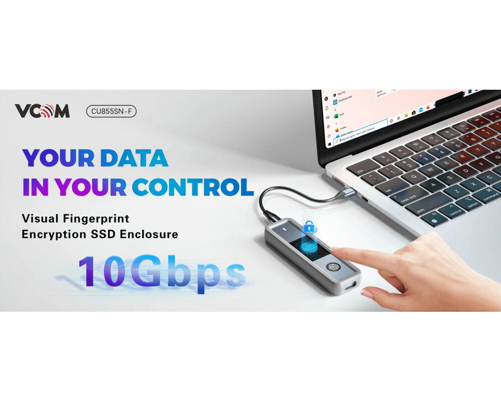 Аксесоар за съхранение VCom външна кутия за диск Storage - Case - M.2 NVMe/SATA M/B key - USB-C/A Gen.2 10Gbps 5