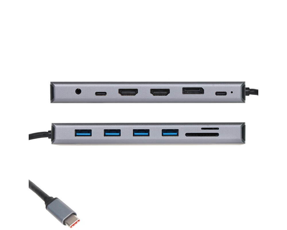 Докинг станция VCom Docking Station USB-C 13-in-1 - CU4706 - HDMI x 2 3