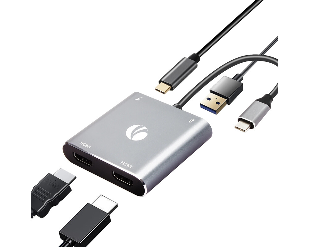 Докинг станция VCom Docking Station USB-C 4-in-1 - CU450S - HDMI x 2 2